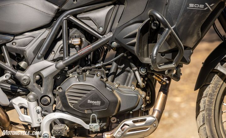 2021 benelli trk 502 x review first ride, Benelli s 502 motor is also Euro 5 compliant and has a smoother better powerband than any Benelli we can remember Benelli tells us there s a counterbalancer in there somewhere Valve lash needs to be inspected every 16 000 miles adjusters are shim under bucket We averaged 50 mpg