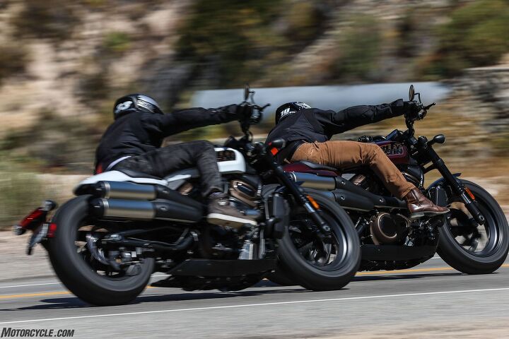 2021 harley davidson sportster s review first ride, Oh look it s King of the Baggers Kyle Wyman and his brother Travis who are both the same size giving it the berries on Angeles Forest Highway Can you tell which one is on the bike with the Mid Control Kit