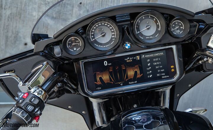 2022 bmw r18b and r18 transcontinental review first ride, BMW has done such a great job of developing a beautiful screen and an extremely flexible menu navigation system via a control wheel bottom left it s a shame that the navigation app is not ready for prime time