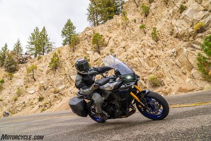 2021 yamaha tracer 9 gt review first ride, Once you get past the small delay in power delivery the Tracer 9 GT will build speed fast if you ask it to