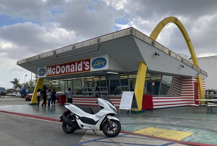 2021 honda pcx review alternative transportation, Unfortunately the day I met Brasfield in the arts district was the wrong day so I wound up seeking out the world s oldest surviving McDonald s corner of Lakewood and Florence in Downey