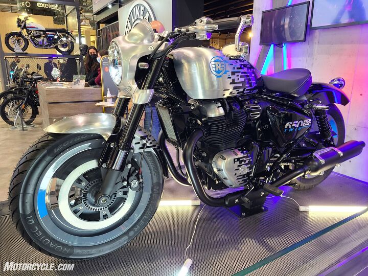 royal enfield unveils sg650 concept, From the Royal Enfield booth at EICMA 2021