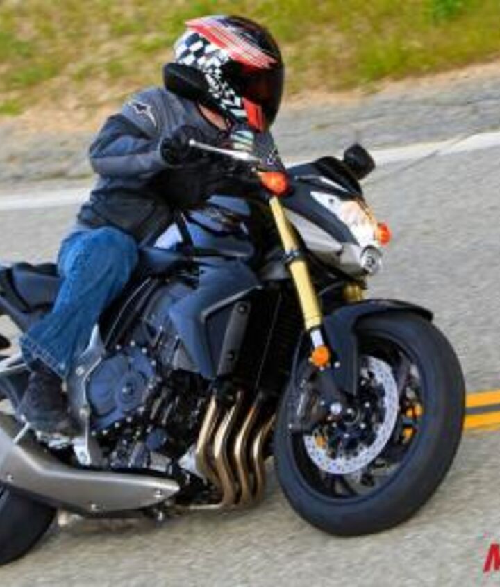 church of mo 2011 honda cb1000r review, While it doesn t make nearly as much power as the CBR1000RR it was sourced from the retuned mill provides plenty of grunt for street riding