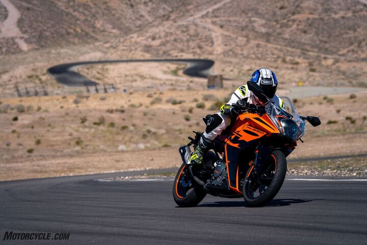 2022 ktm rc390 review first ride, The new larger 3 6 gallon tank is reshaped to better allow for rider movement The entire machine looks like a larger motorcycle thanks to its new aerodynamic fairings