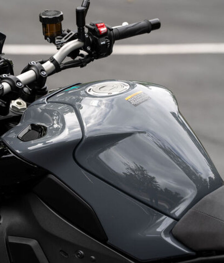 2022 yamaha mt 10 review first ride, Actually I do have a complaint Those mirrors seem shorter than usual and a bit hard to see out of Then again what s passed is past