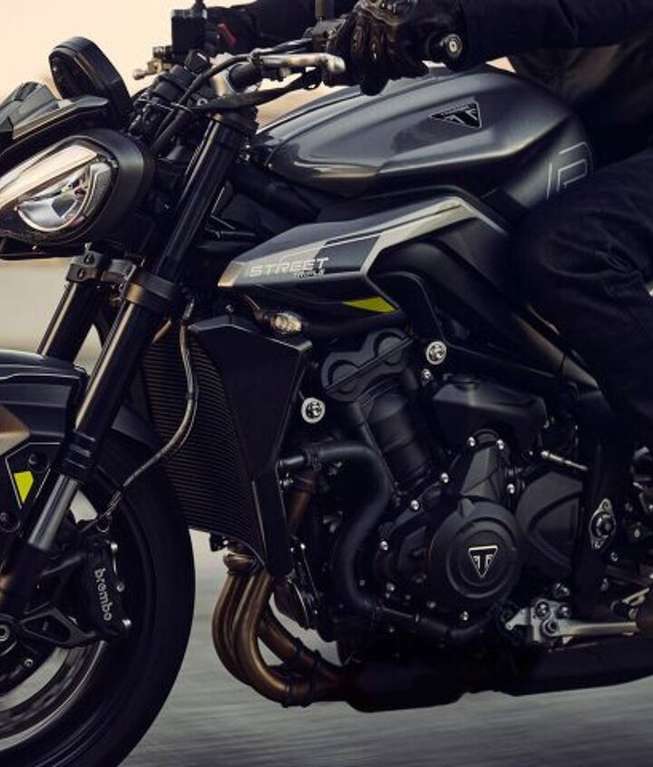 triumph announce new street triple lineup for 2023, The easiest way to spot the R model is to look for the Brembo M4 32 calipers The RS and Moto2 wear Stylemas
