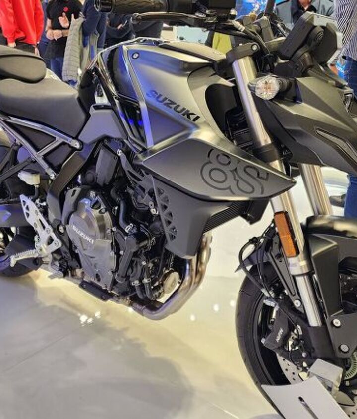 2023 suzuki gsx 8s first look, Live from Suzuki s packed booth at EICMA 2022 Photo by Ryan Adams