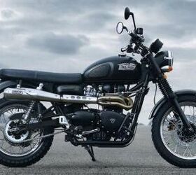 church of mo 2012 triumph scrambler review, If we had a Scrambler in our garage it would certainly be fitted with this beautiful and much less cumbersome looking Arrow exhaust system Yours for 1 099 from Triumph