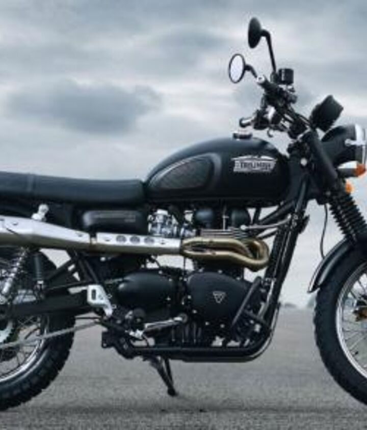 church of mo 2012 triumph scrambler review, If we had a Scrambler in our garage it would certainly be fitted with this beautiful and much less cumbersome looking Arrow exhaust system Yours for 1 099 from Triumph