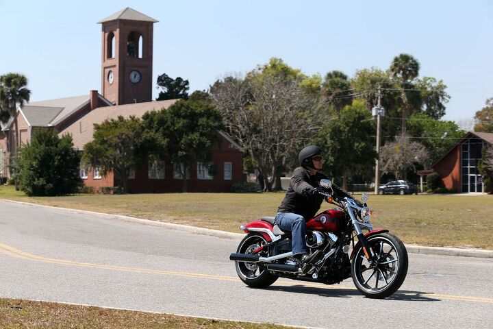 church of mo 2013 harley davidson fxsb breakout review, Harley s new Softail speaks with a growl and carries a thundering 103 inch stick