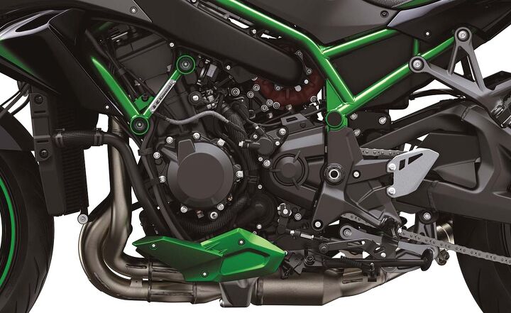 2021 heavyweight naked bike spec shootout, The Kawasaki Z H2 SE and its supercharger stands out from this otherwise naturally aspirated group