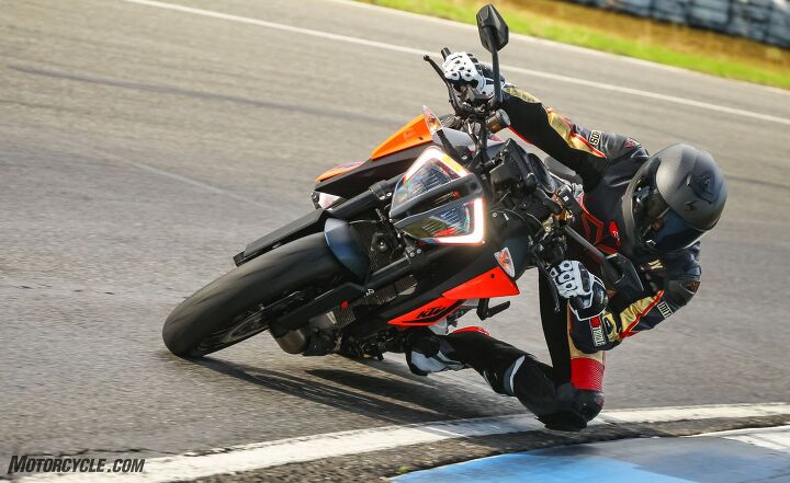 battle royale 7 way heavyweight naked bike shootout track, I happen to really get along with the KTM s aggressive nature and think it would make a really fun track weapon Others disagreed Helmet Scorpion EXO R1 Air Carbon