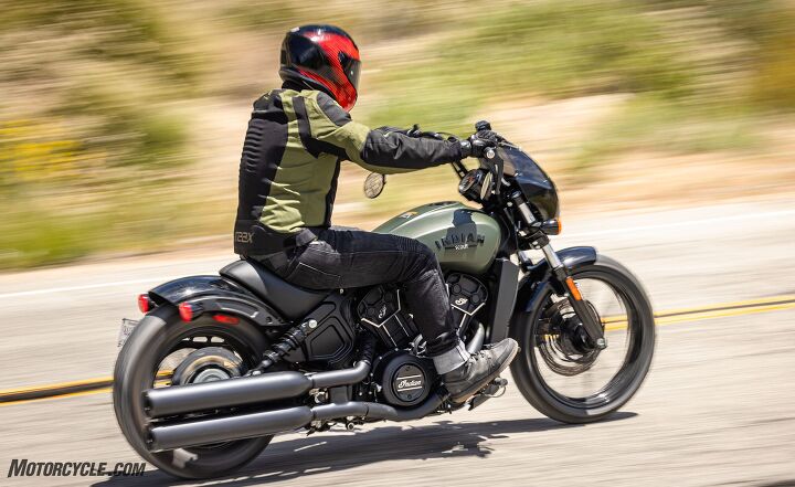 showdown 2022 harley davidson nightster vs indian scout rogue, You re locked in on the Rogue that seat bolster in the back makes sure you re staying put