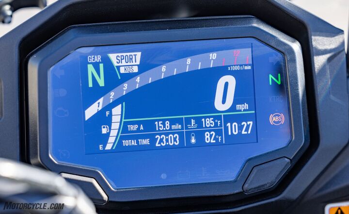 showdown kawasaki ninja 1000 sx vs suzuki gsx s1000gt, This is one of two different layouts you can choose from for the Ninja 1000 s display Among the features of the other display are graphs to indicate how much throttle or brakes you re applying We suggest you look at the road instead of the graphs