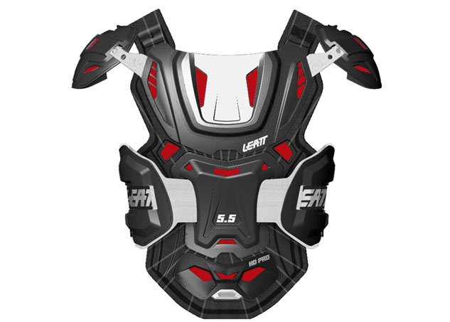 new protective gear from leatt more than just neck braces, Made with a combination of high density poly ethylene hard shell and 3DF AirFit impact foam the Hard Shell 5 5 fits either over or under a jersey ideal for starting line intimidation
