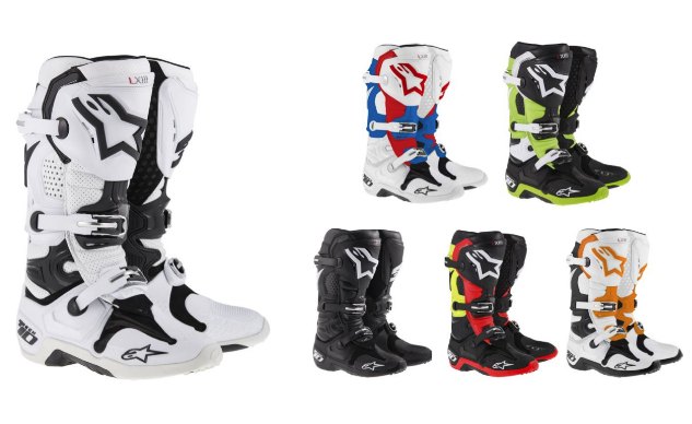 alpinestars 2014 off road product launch review, At 579 95 the new Tech 10s are the same price as the 2013 models they re replacing New Tech 10s are available in six color combinations