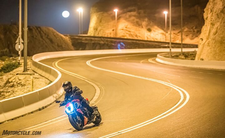 The 2023 Ducati Diavel V4, a closed road, and a full moon.