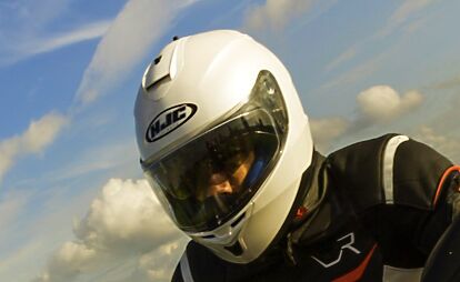 hjc fg 17 helmet solid C91 Modular Motorcycle with HJ-17 Pinlock Shield, DOT Approved (Semi Flat Titanium, Large) : Automotive HJC CL-17 Boost MC-1SF Red