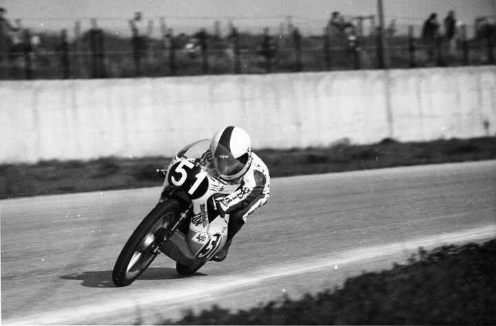 film review i morbidelli a story of men and fast motorcycles i, Pier Paolo Bianchi rides the Morbidelli 125cc race bike at Misano