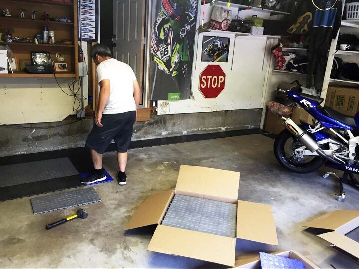 mo tested racedeck garage flooring, Say this is easy The tiles come packed in 2 x 2 ft 4 tile sections