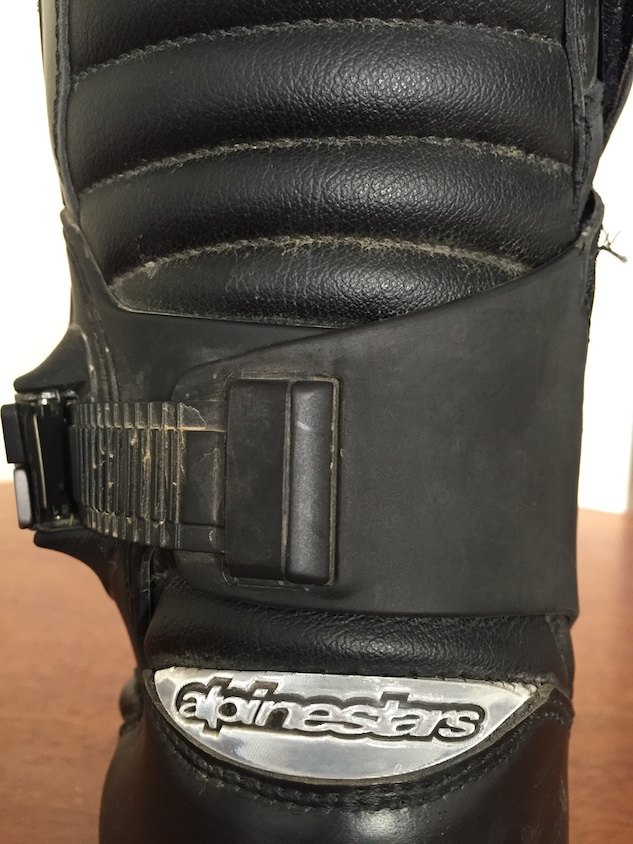 mo tested alpinestars supertouring gore tex boot, From this angle you can see how the strap envelopes around the Achilles The result is a snug fit and incredible comfort perfect for long days in the saddle