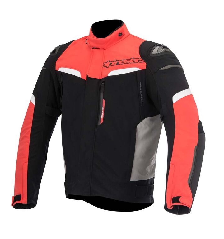 alpinestars 2016 collection preview, The multi material Pikes Drystar jacket is constructed from a reinforced polyamide main shell and incorporates Alpinestars full length waterproof lining as well as a removable thermal liner Colors Black Black Red Sizes S 4XL MSRP 429