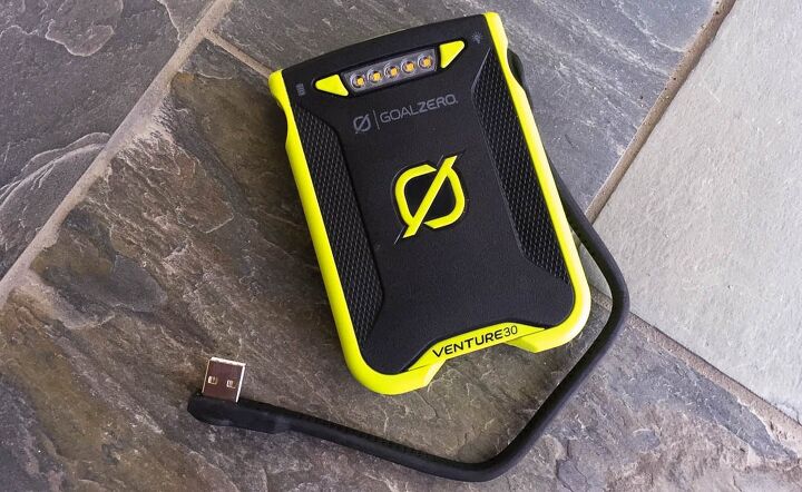 mo tested goal zero venture 30 solar recharging kit, Smart packaging The Venture 30 is waterproof and comes with an attached USB cable The LEDs also serve as a flashlight