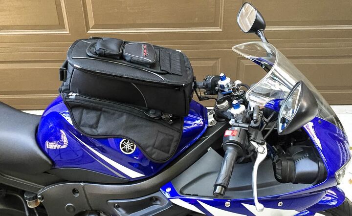 mo tested tourmaster elite tri bag tank bag, The bottom section can be used as a lower profile tank bag though it is a little less stylish than the main section