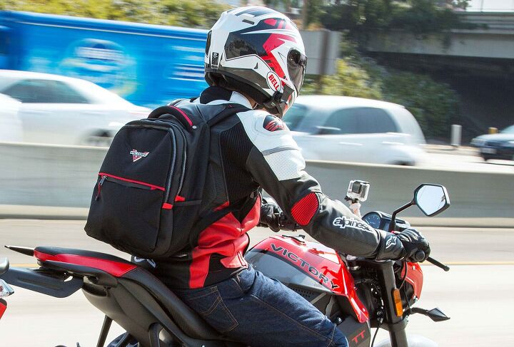 mo tested alpinestars gp r perforated leather jacket, Straps from a backpack rest directly over the two dedicated air inlets on the shoulder Not a big deal in cooler weather but you ll be wishing for that extra air when the temps rise