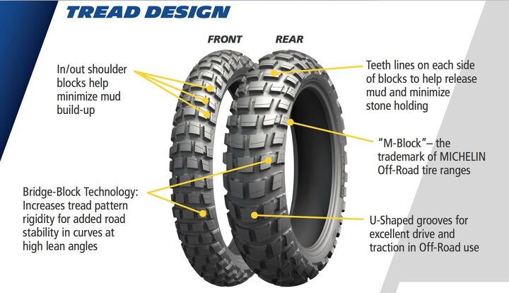 michelin anakee wild tire review, Unlike the TKC80 the Anakee uses curved tread blocks for all sorts of advantageous reasons including decreased harmonics and road noise via use of random sized tread blocks