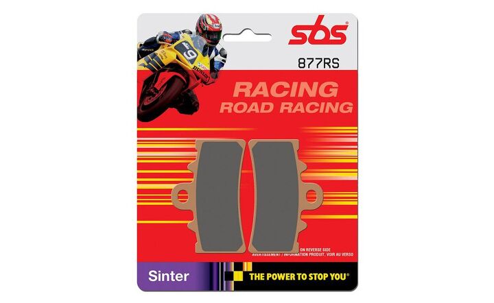 mo better sbs rs brake pad review, This is what the package looks like only the pads are made of sintered metal not a flat neutral grey that exists only in Photoshop Thanks to SBS for sending us this graphic after our product shot from the installation disappeared into the great digital beyond
