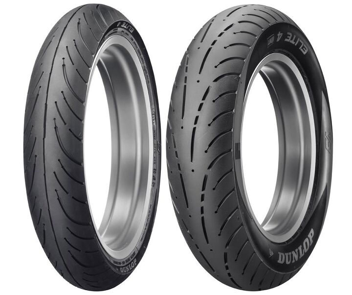 dunlop introduces new elite 4, In the I learned something new today department rear tires don t have a central groove because the front tire has already cleared the water Which is I think the same reason you almost always get nails in the rear and not the front Also rain grooves don t channel water away like the ads always say they just give it a place to go