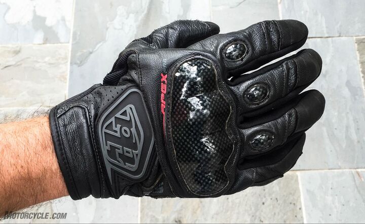 mo tested troy lee designs apex pro glove, The structured composite knuckle armor will spread out the surface area of any impacts and the thermoplastic TLD logo offers abrasion resistance