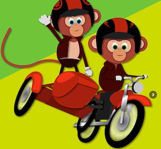 book review the adventures of mimi and moto the motorcycle monkeys, No standing up while riding in sidecars says dad He also points out that sidecars should only have one wheel