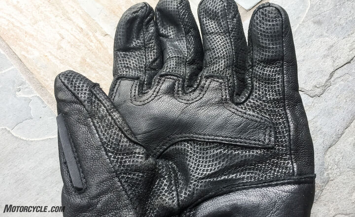 mo tested racer stratos goretex ii gloves, The palm of the Stratos Goretex II is a no nonsense affair Pittards goatskin and leather provide abrasion protection Rubber finger grippers provide a secure connection to the controls