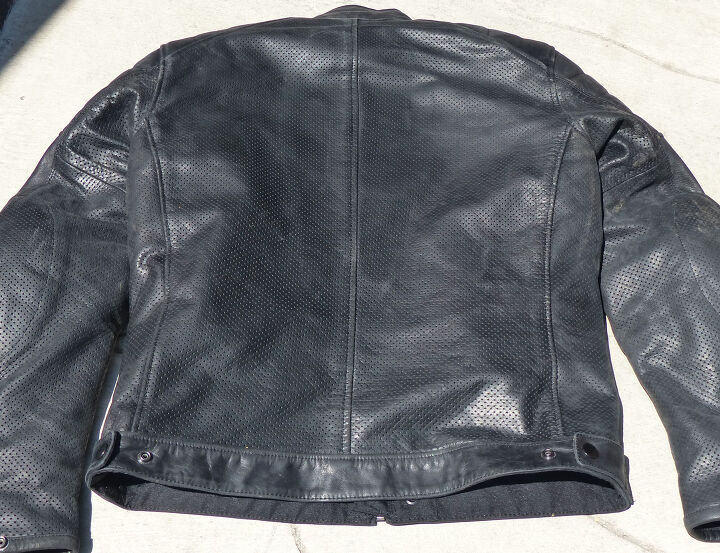 mo tested rev it stewart air leather jacket review, Large seams along potential impact areas and seams that connect perforated leather make me wonder how the jacket would hold together in a crash
