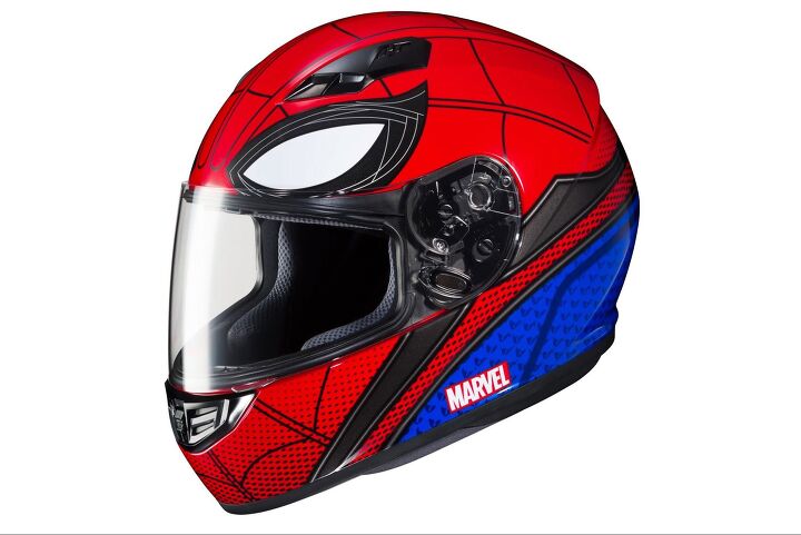 hjc cs r3 helmet review, HJC s collaboration with the Marvel franchise trickles down to the CS R3 with this Spider Man version retailing for 159 99 a graphic previously only available on the higher end RPHA 11 Now it can be had on the RPHA 70 ST 609 99 as well as the CS R3
