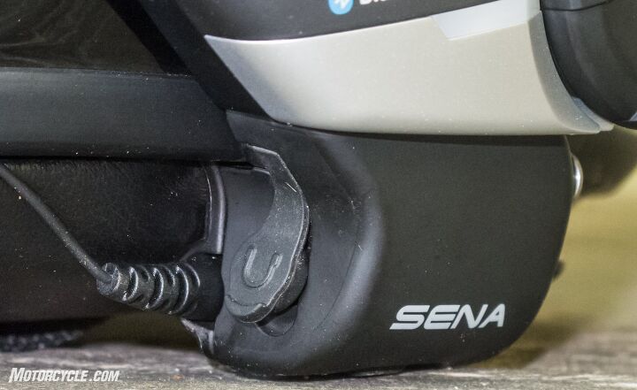 mo tested sena 20s evo motorcycle bluetooth communication system review, The headphone jack allows you to enjoy the superior audio quality of earphones