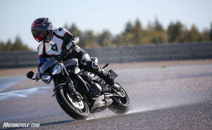 mo tested michelin road 5 tire review, The wet track session impressed me with how well the Road 5s cornered