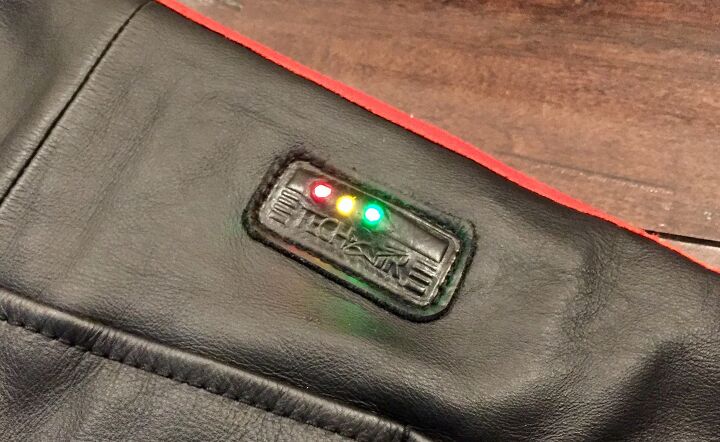 mo tested alpinestars oscar charlie jacket with tech air race, These three LEDs are the only outward signs that you re wearing the latest in motorcycle safety technology