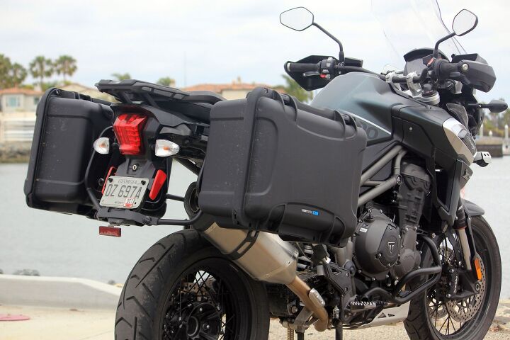 mo tested dryspec h35 waterproof cases review, The H35 cases mounted on the SW Motech carriers give the bike a width of 40 inches in the rear Something to keep in mind while navigating tight spaces