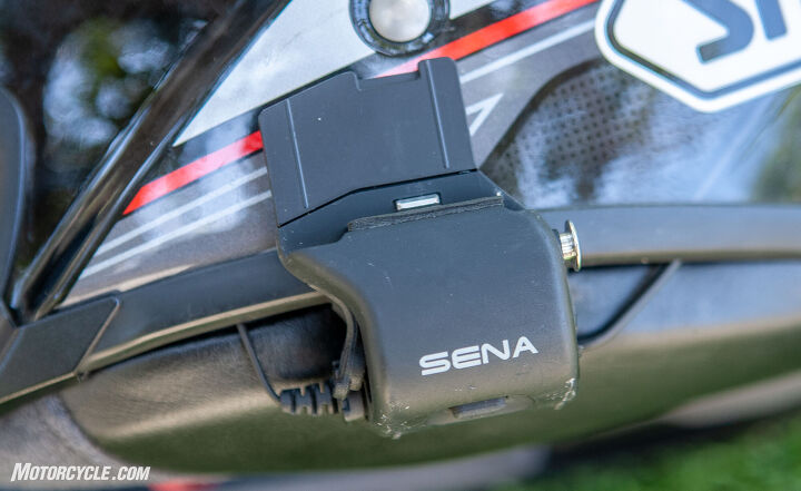 mo tested sena 30k communicator, Since the 30K uses the same mount as the 20S and 20S EVO existing Sena users can upgrade their systems without changing installation kits Owners of multiple helmets can order extra mounts separately The button on the base of the bracket controls Ambience Mode