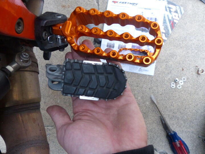 ez adv upgrades the ever present hunt for traction, The Fastway Adventure footpegs are big which may be something you want to consider if your ADV riding takes you into tight rocky single track They do add to the bike s width down low