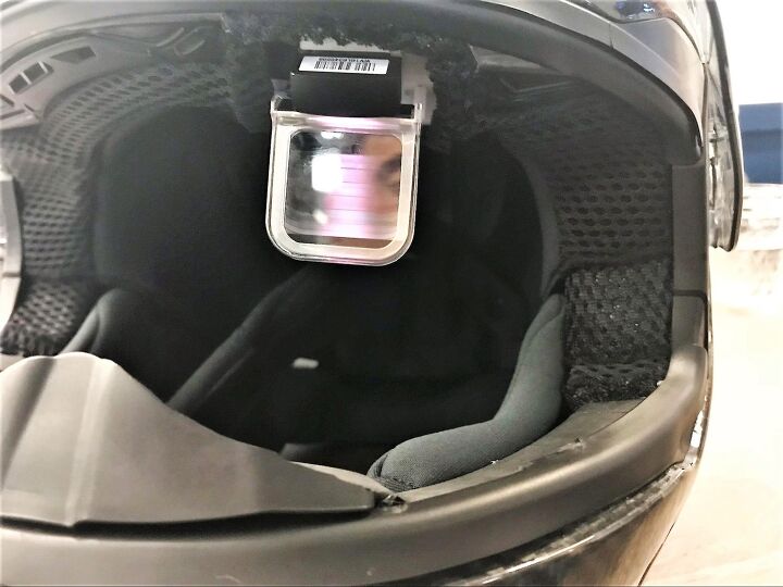 jarvish x and x ar helmets first look, An extra 1 800 gets you this retractable dual prism HUD display