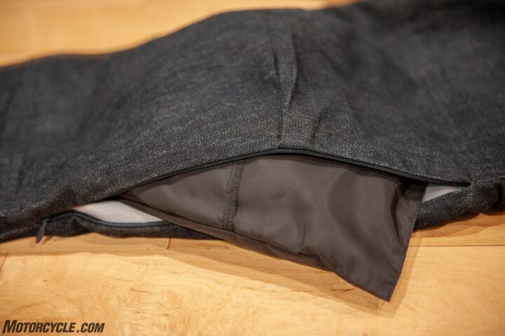 mo tested aerostich protekt jeans review, Open the zip and the TF armor easily goes in or out without having to remove the jeans