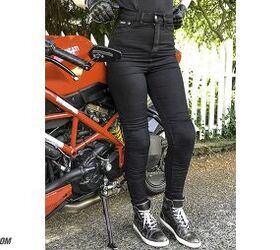 Lindstrands Women Motorcycle Leggings ALVA Black Denim 210740 Knee