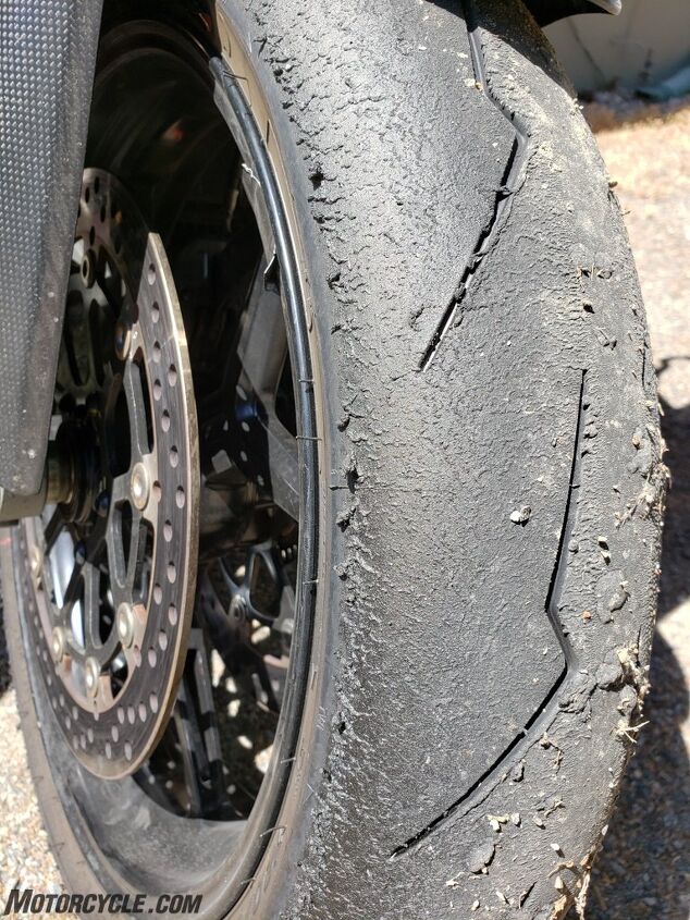 mo tested pirelli supercorsa td review, Like the rear the front barely looks broken in