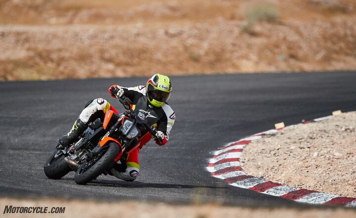 mo tested wp apex pro 6500 cartridges and 6746 shock for ktm 790 duke, In the high speed environment of Willow Springs the WP Apex Pro suspension maintained a calm chassis attitude despite the bumpy track surface