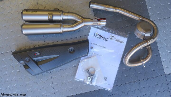 mo tested akrapovic exhausts for honda monkey, And here s the full system that replaces the stock header and its catalyzer