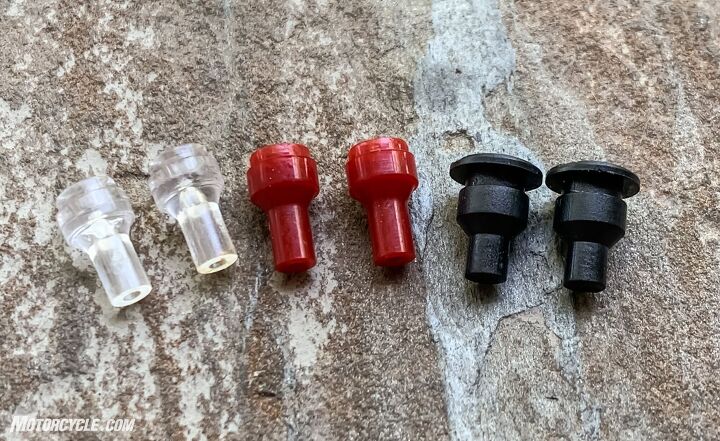 mo tested earpeace earplug review, From left to right Clear SNR 17 NRR 11 reduction red SNR 20 NRR 14 reduction and black SNR 26 NRR 19 reduction Changing filters takes only a couple of seconds